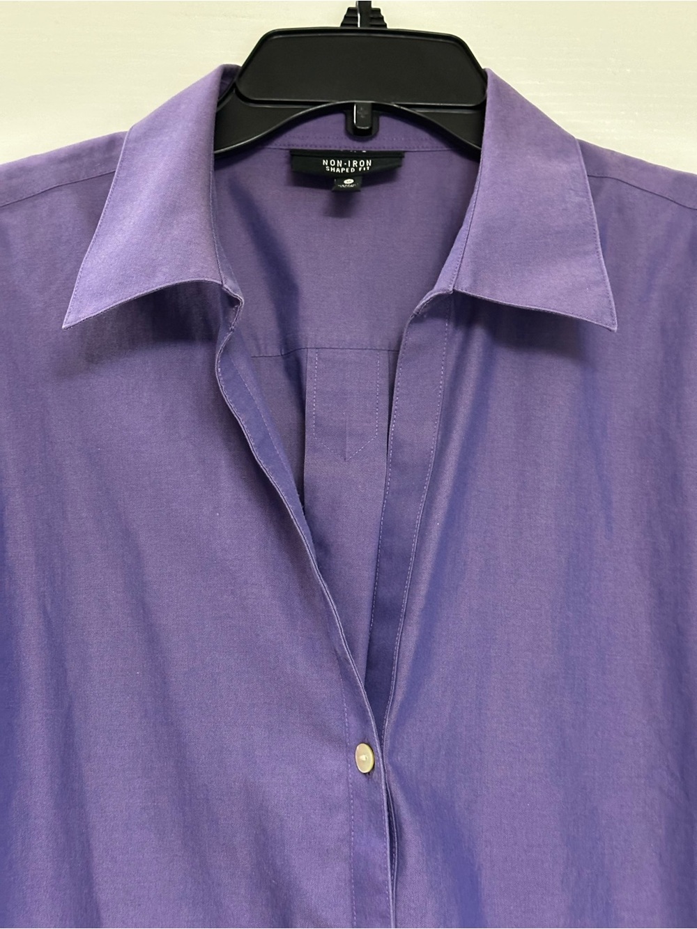 Foxcroft Non-Iron Royal Purple Button-Up Shirt 16 - Picture 3 of 6